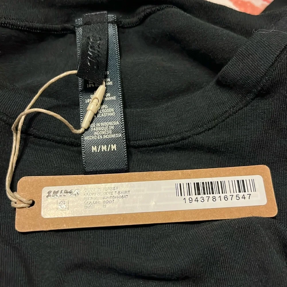 NWT SKIMS Cotton Jersey Long Sleeve Shirt tee top new black soot - Picture 6 of 6